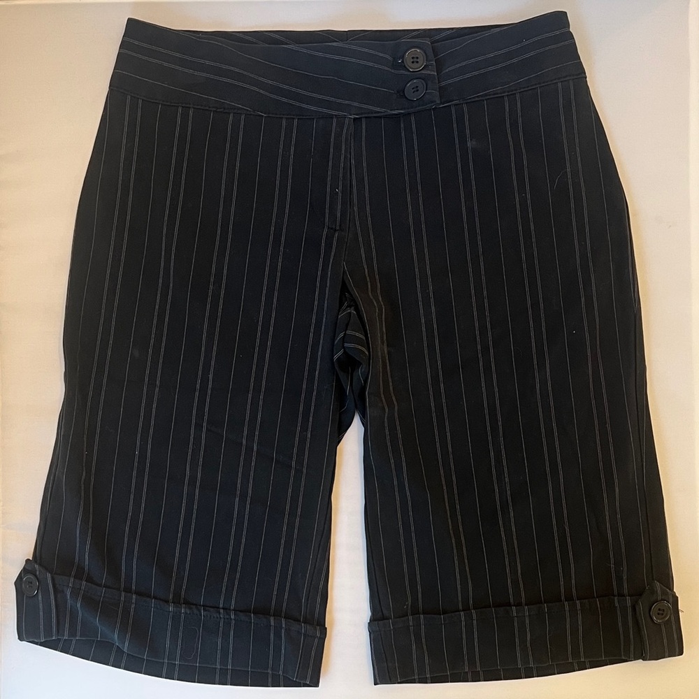 Spring Street Black Pinstripe Shorts